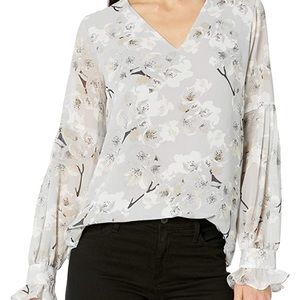 Calvin Klein printed tops with pleated sleeves